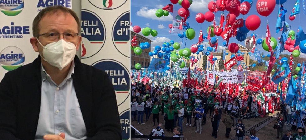 A Roma si manifesta contro il fascismo ma Cia se la prende con i palloncini dei sindacati